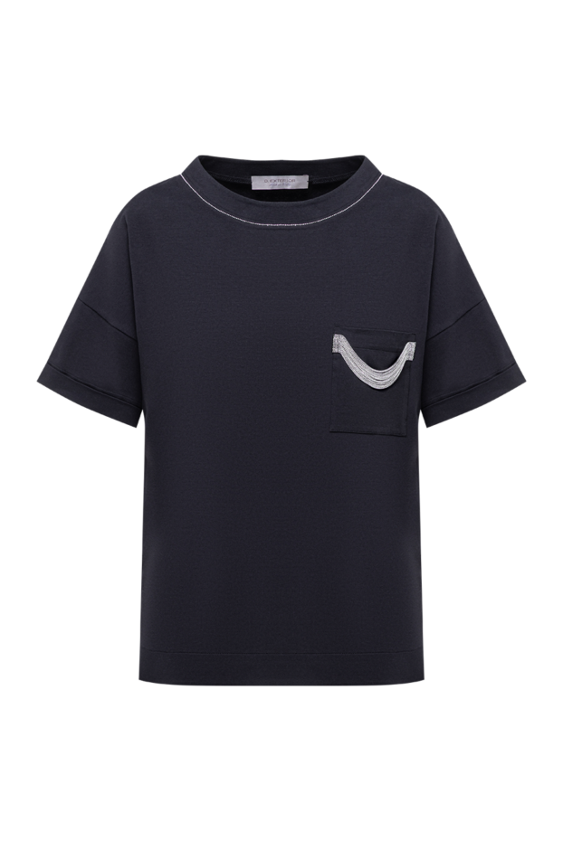 D.Exterior women's black t-shirt with a chest patch pocket 194233 - photo 1