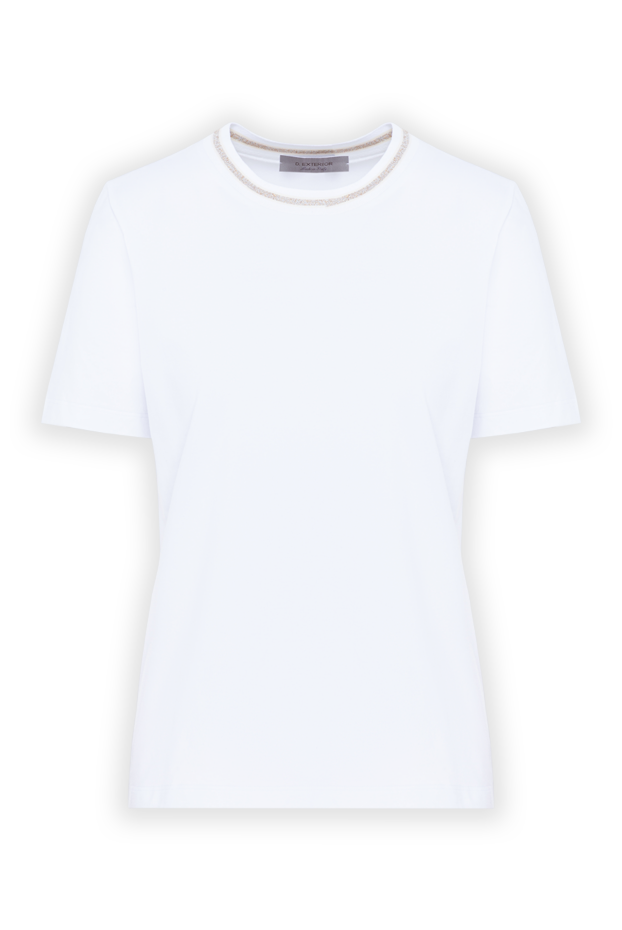 D.Exterior women's white t-shirt decorated with a chain with delicate glitter 194234 - photo 1