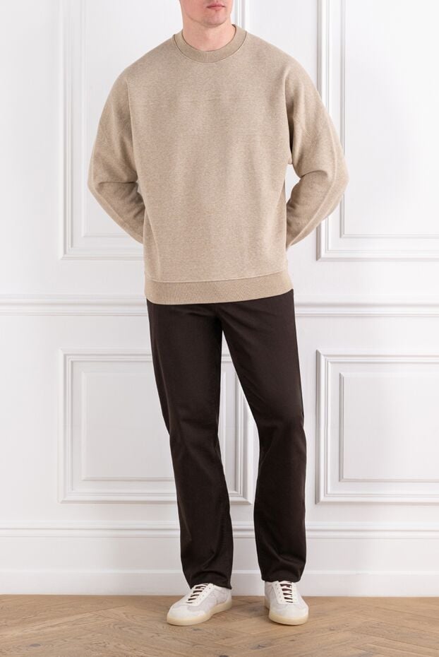 Loro Piana beige melange sweatshirt made of soft, high-quality cotton 194247 - photo 2