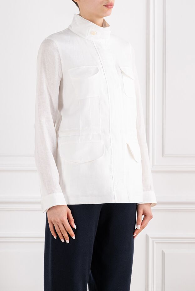 Loro Piana women's white linen traveller mini field jacket 194250 - photo 3