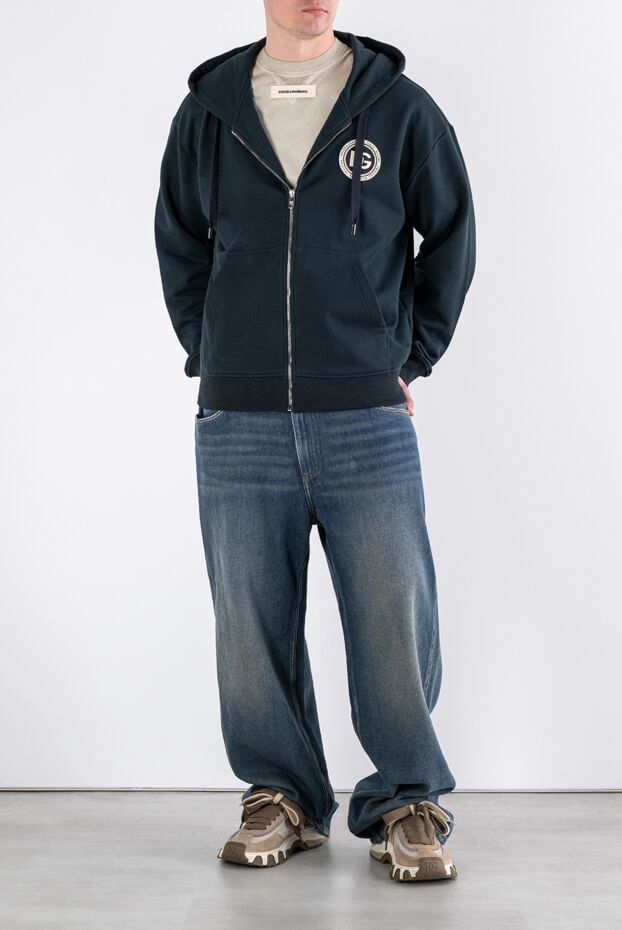 Dolce & Gabbana dark blue zip-up sweatshirt with a round patch 194269 - photo 2