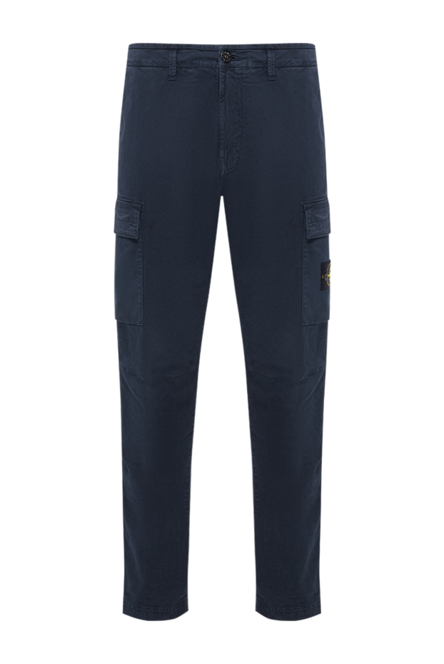 Stone Island navy blue men's cargo pants with side patch pockets 194280 - photo 1