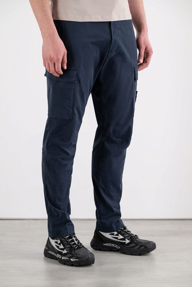 Stone Island men's tapered cargo pants made of thick cotton jersey 194281 - photo 3