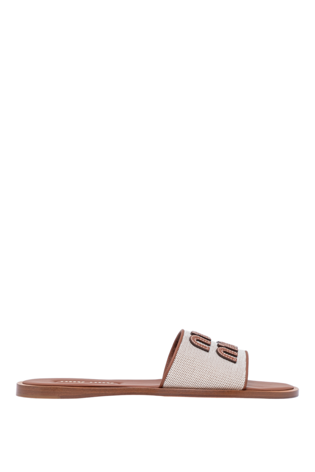 Miu Miu women's wide-toe flip-flops made from durable textured cotton canvas 194282 - photo 1