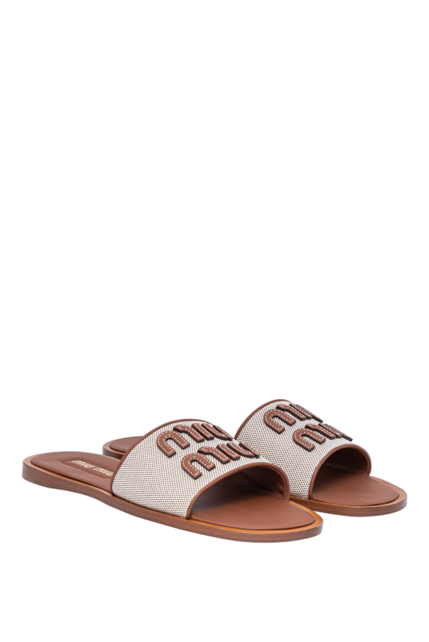 Miu Miu women's wide-toe flip-flops made from durable textured cotton canvas 194282 - photo 3