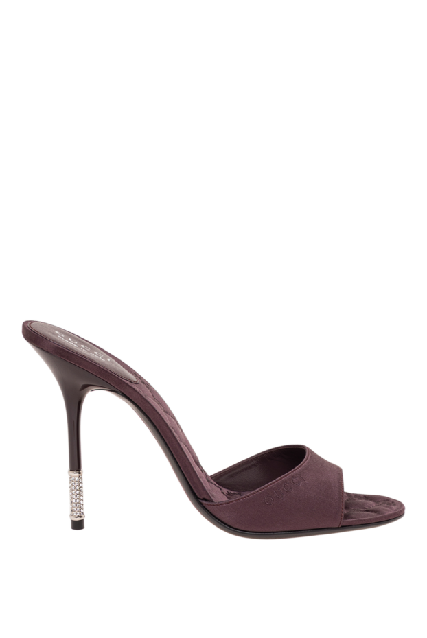 Gucci сатиновые босоножки с монограммой и инкрустированной шпилькой 194288 - фото 1