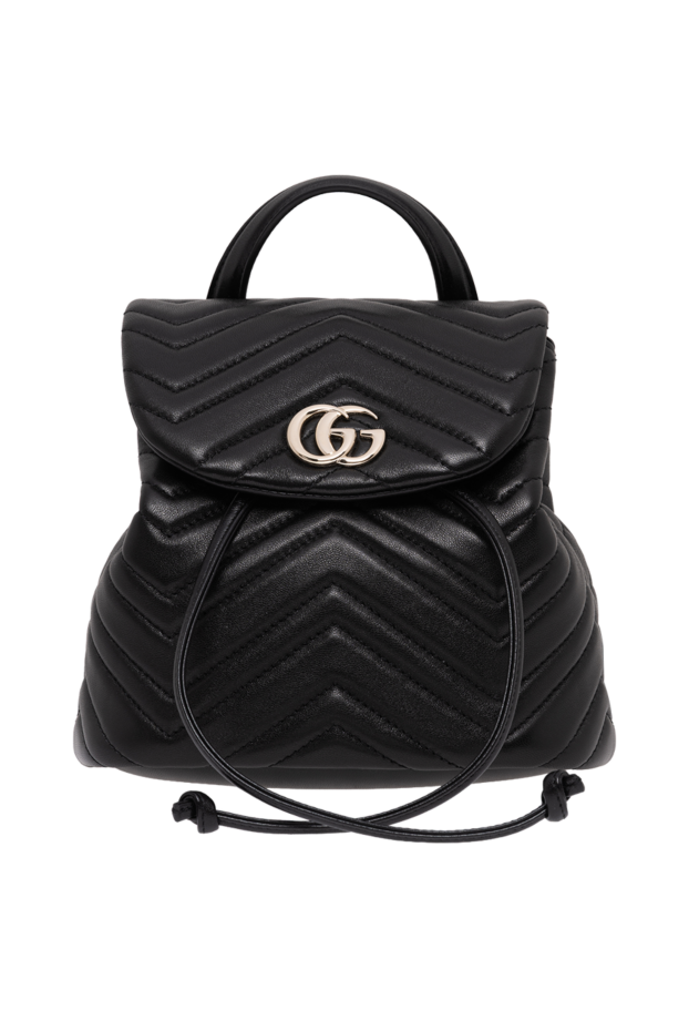 Gucci black women's backpack made of black quilted nappa leather with a chevron pattern 194292 - photo 1