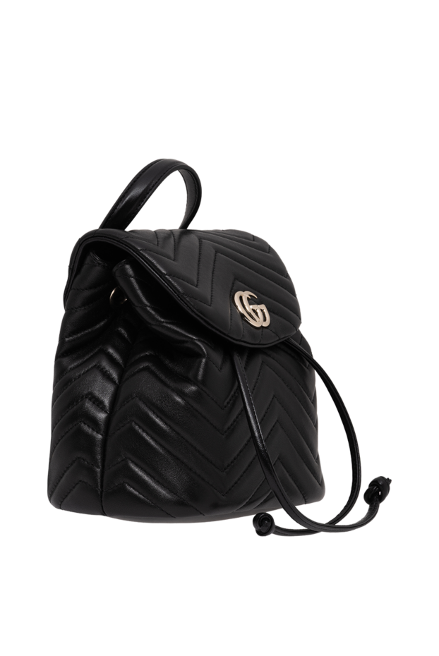 Gucci black women's backpack made of black quilted nappa leather with a chevron pattern 194292 - photo 3