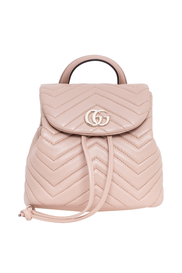 Gucci gg marmont small backpack in pink and beige nappa leather 194293 - photo 1