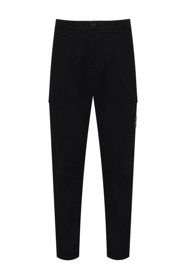 Stone Island black stretch cotton twill cargo pants 194296 - photo 1