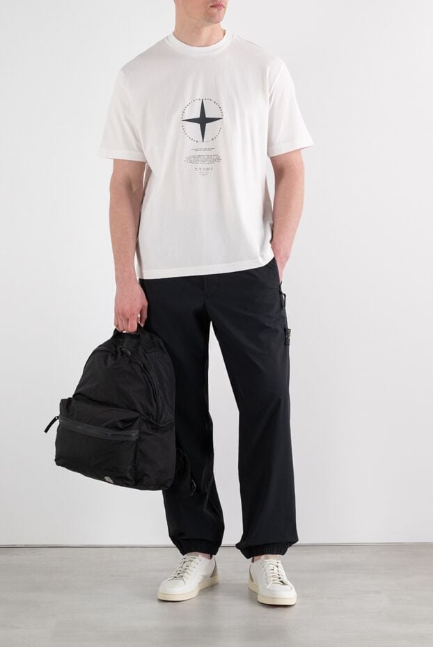 Stone Island white t-shirt with branded graphic emblem 194303 - photo 2