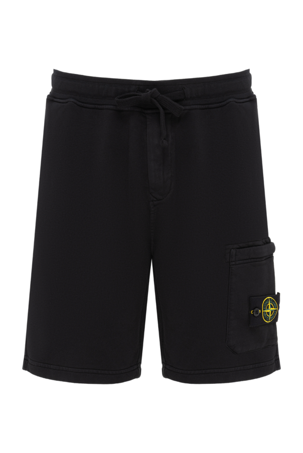 Stone Island black cotton jersey shorts with cargo pocket 194306 - photo 1