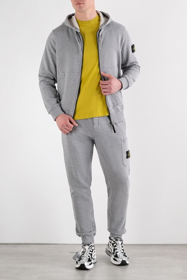 Stone Island gray cotton fleece tracksuit with a voluminous hood 194307 - photo 2