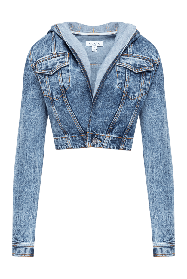 Alaia women's cropped denim jacket with a hood 194340 - photo 1