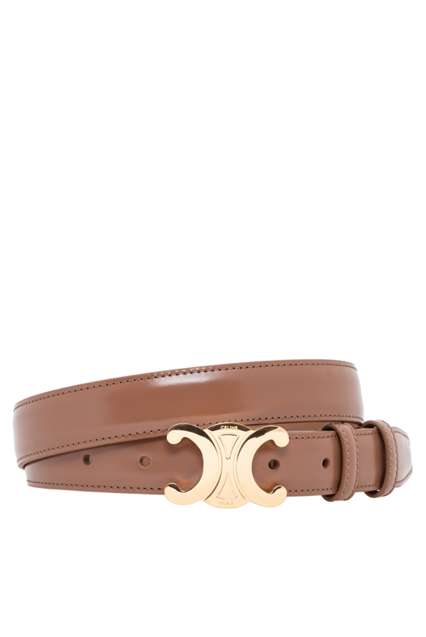 Celine brown triomphe taurillon leather belt 194344 - photo 1