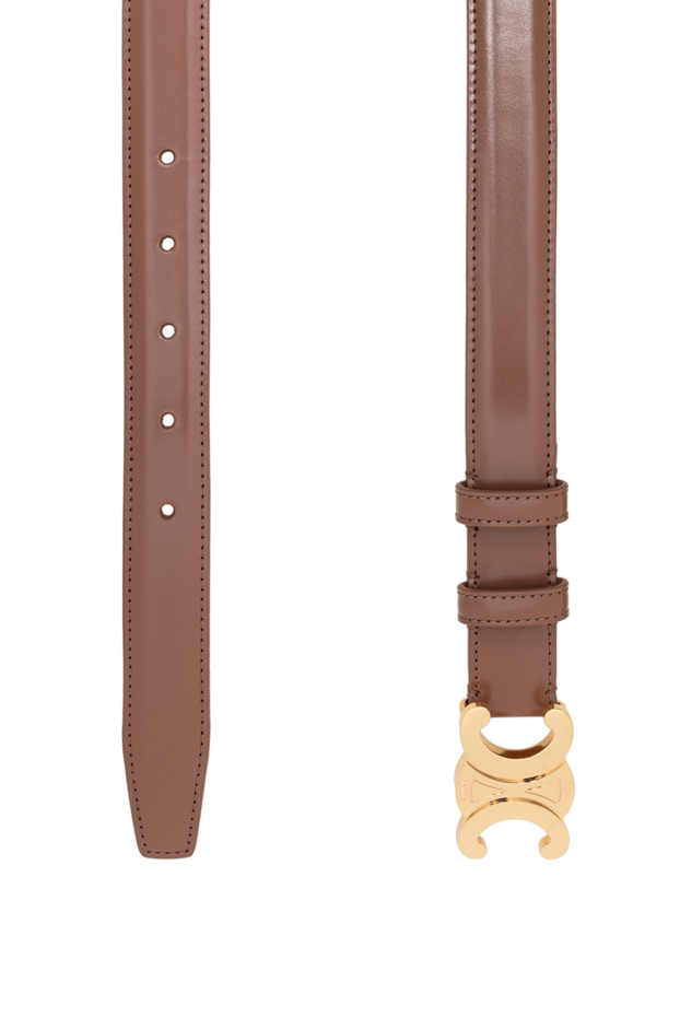 Celine brown triomphe  taurillon leather belt 194344 - photo 3