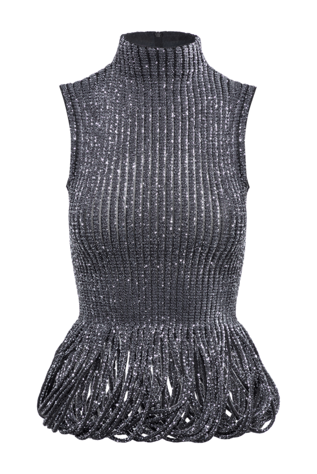 Alaia вечерний топ с фирменным рельефным плетением по нижнему краю 194356 - фото 1