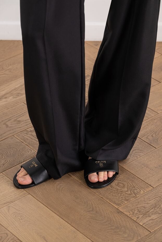 Celine black women's sheepskin flip-flops 194385 - photo 2