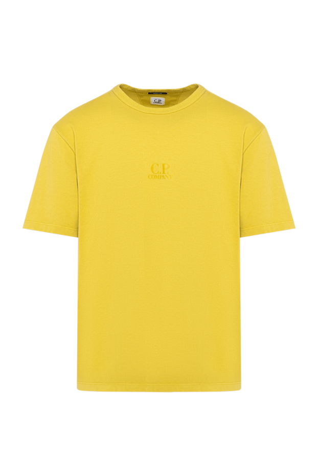 Men's yellow loose-fitting t-shirt with micro logo - photo 1