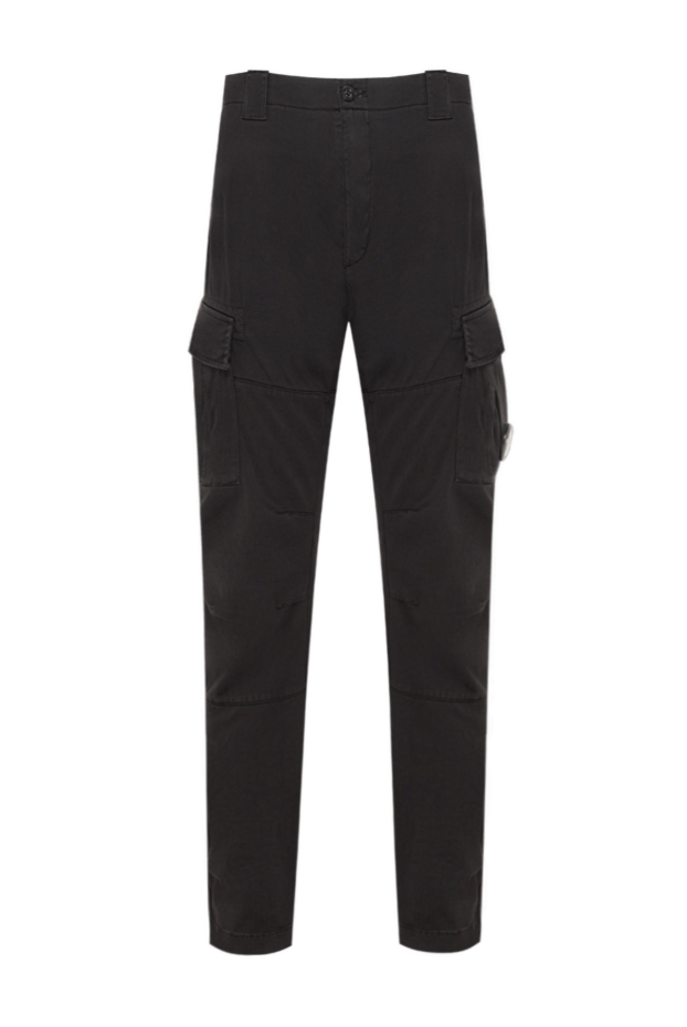 Black cargo pants with oversized side pockets and a lens - photo 1