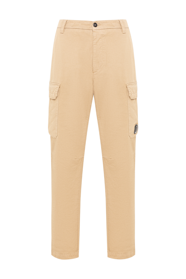 Beige cargo pants with voluminous side pockets - photo 1