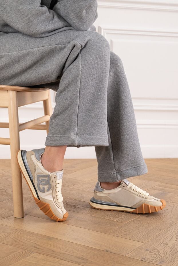 Dolce & Gabbana dg athletic beige textile sneakers 194499 - photo 2