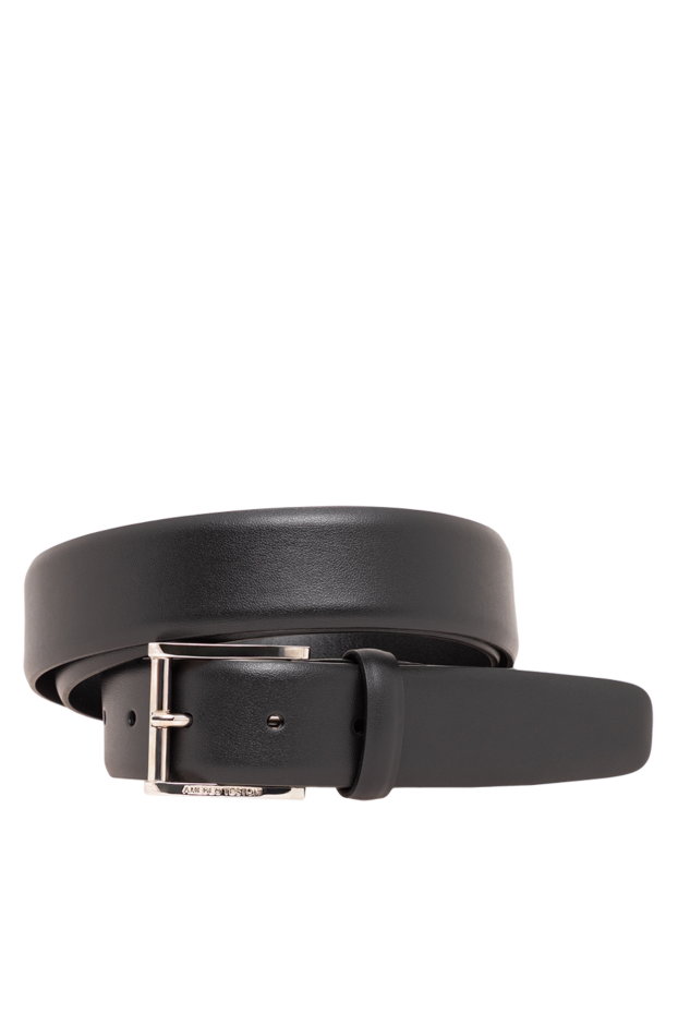 Matte black belt with a simple design and a laconic metal buckle - photo 1