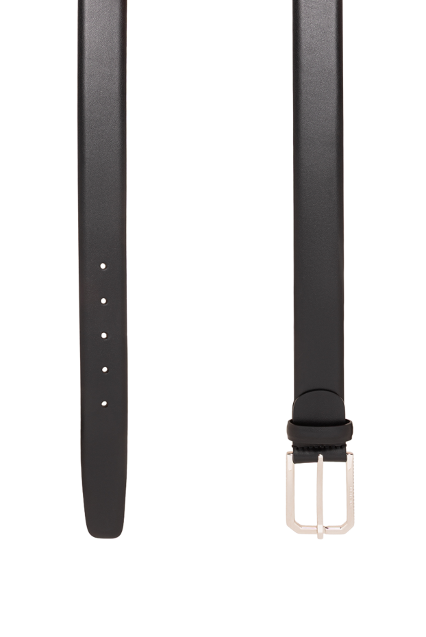 A.Testoni charcoal black matte leather belt with original hexagonal buckle 194502 - photo 3