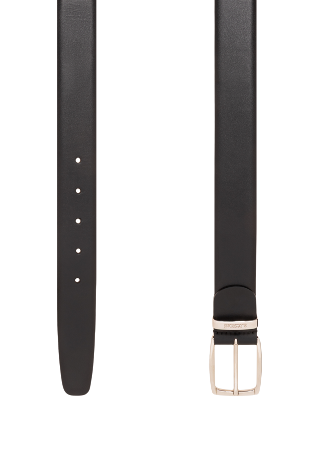 A.Testoni a sleek black belt with a silver metal buckle and rounded hardware. 194504 - photo 3