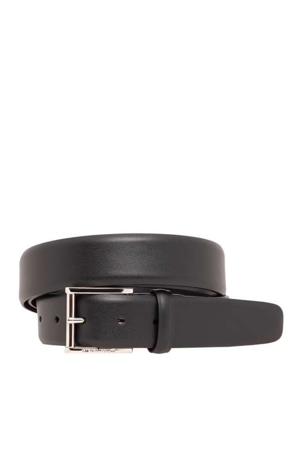 A.Testoni a strict matte belt with a rectangular metal buckle and a leather belt loop 194507 - photo 1