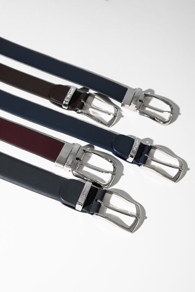 A.Testoni men's leather belt made of smooth genuine leather in graphite color 194523 - photo 2