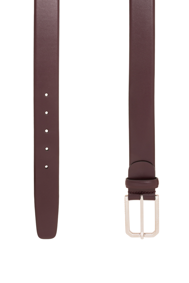A.Testoni burgundy leather belt with a hexagonal buckle 194529 - photo 3