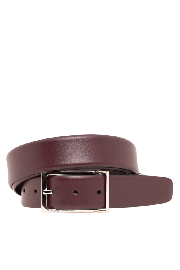 A.Testoni a burgundy matte belt with an open rectangular clasp and a laconic silhouette 194530 - photo 1