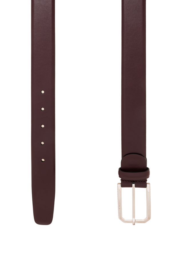 A.Testoni men's smooth leather belt in burgundy with a rectangular buckle 194532 - photo 3
