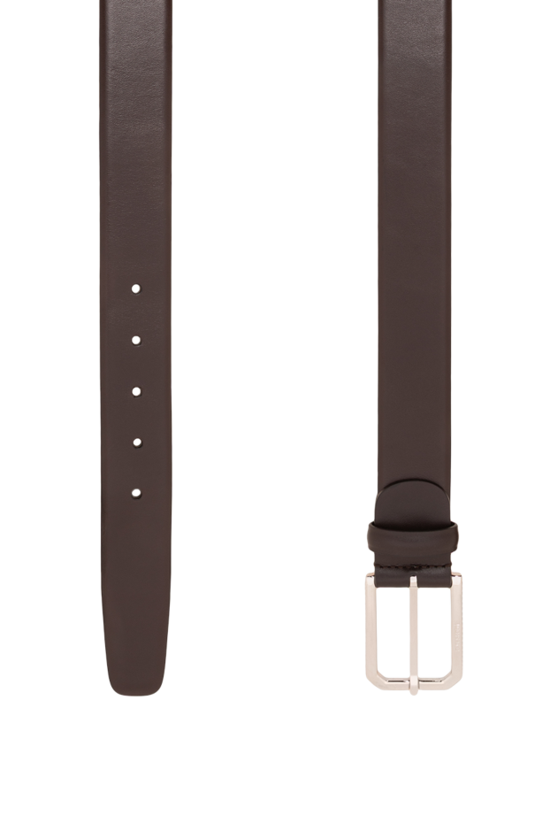 A.Testoni chocolate matte belt with a rounded steel buckle and a neat belt loop 194534 - photo 3