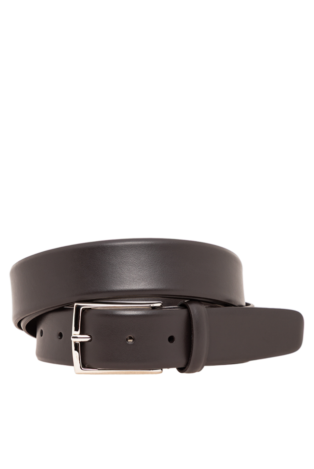 A.Testoni a strict brown belt made of smooth leather with a laconic rectangular buckle 194539 - photo 1