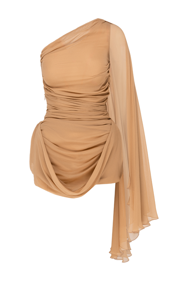 Giuseppe Di Morabito beige silk mini dress with draping 194556 - photo 1