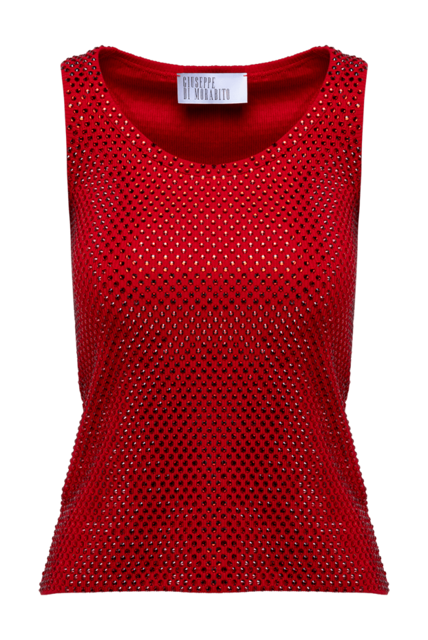 Giuseppe Di Morabito red cotton top decorated with crystals 194566 - photo 1