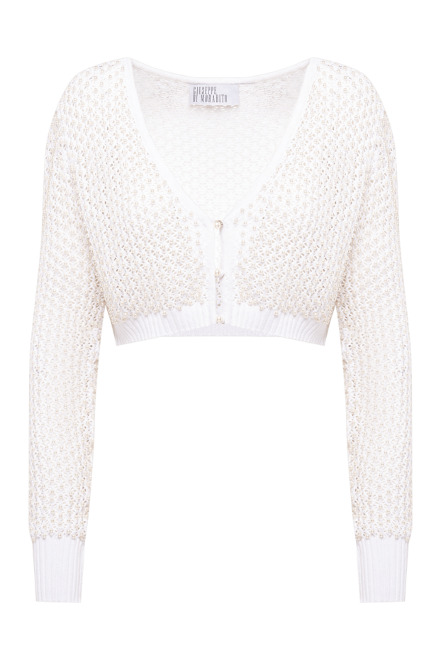 Giuseppe Di Morabito white cropped cardigan in openwork knitting technique 194569 - photo 1
