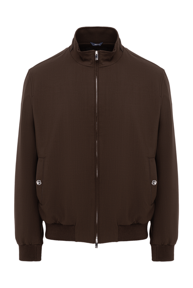 Tombolini chocolate brown wool bomber jacket with a slight melange effect 194583 - photo 1