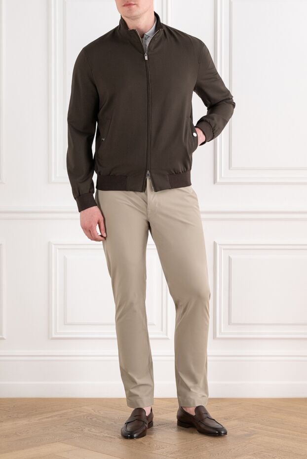 Tombolini chocolate brown wool bomber jacket with a slight melange effect 194583 - photo 2