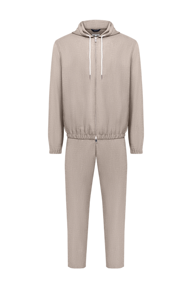 Tombolini beige wool walking suit with a drawstring hood 194584 - photo 1