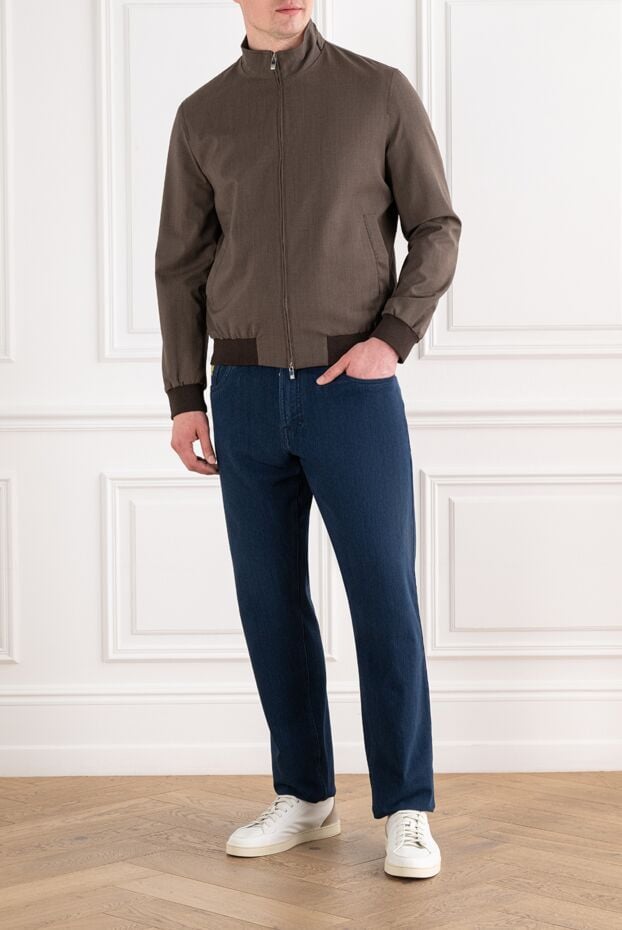 Tombolini coffee-colored wool bomber jacket with a zip 194585 - photo 2