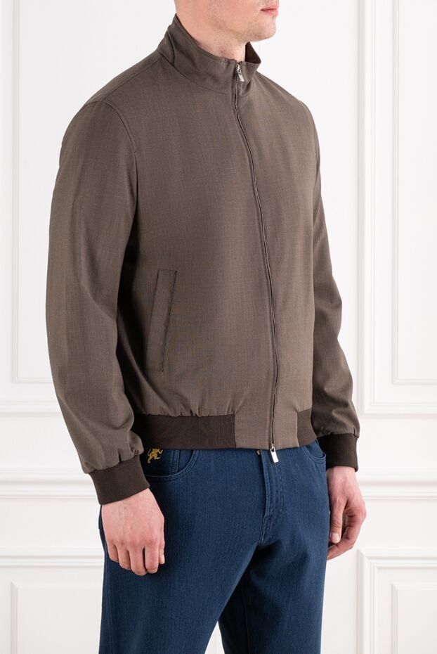 Tombolini coffee-colored wool bomber jacket with a zip 194585 - photo 3