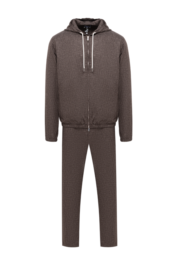 Tombolini brown walking suit made of natural wool with a drawstring hood 194587 - photo 1