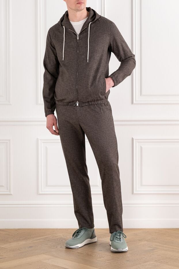 Tombolini brown walking suit made of natural wool with a drawstring hood 194587 - photo 2