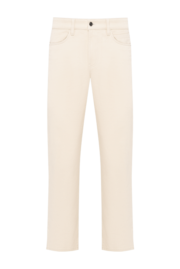 Loro Piana quarona men's straight-leg jeans in sand with a leather branded patch 194598 - photo 1