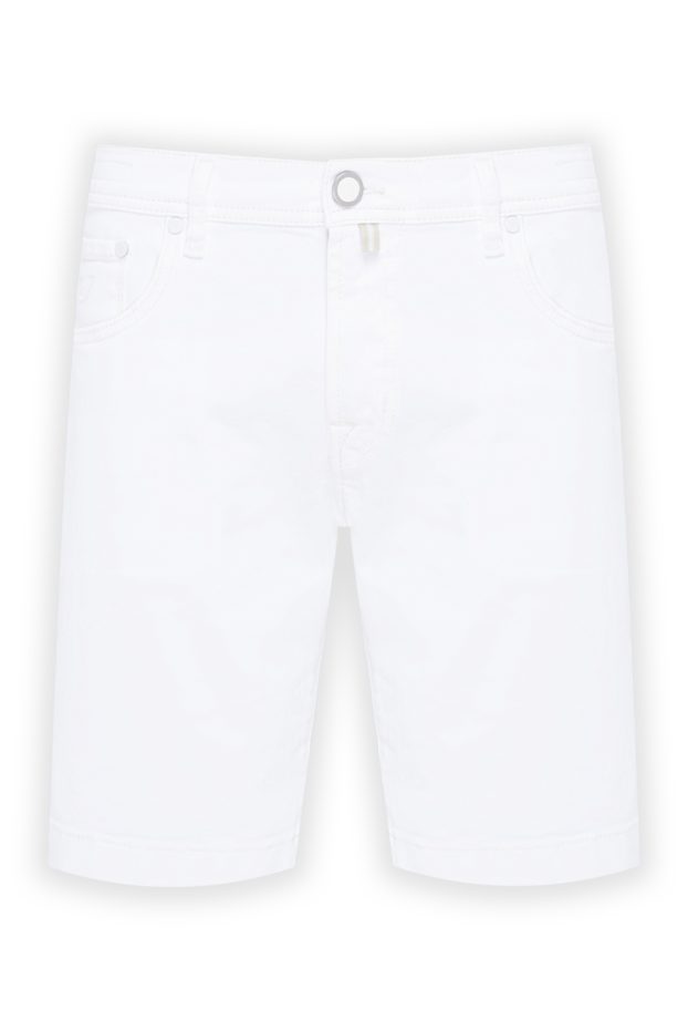 Jacob Cohen white men's denim shorts with a branded pocket square 194619 - photo 1