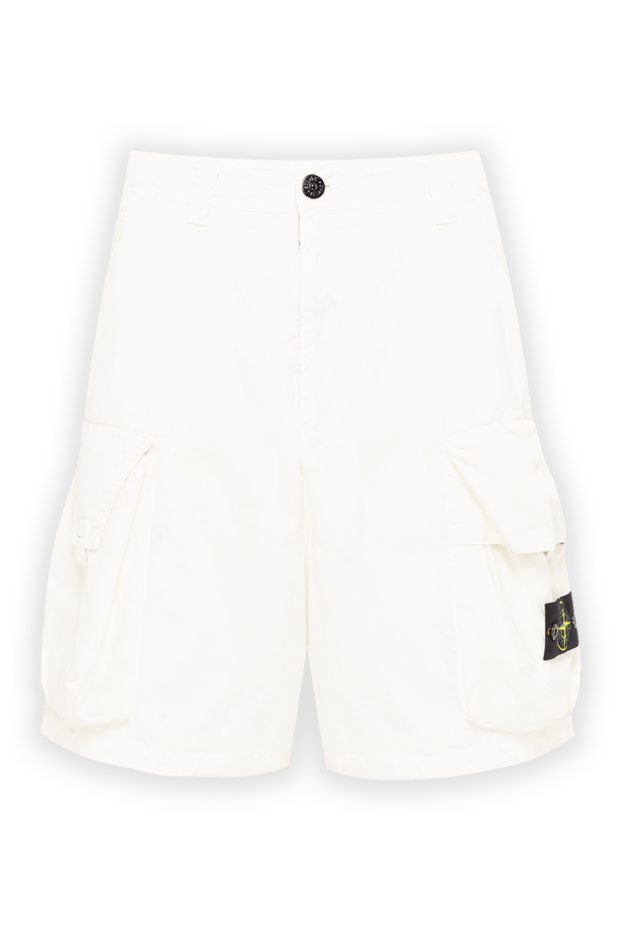 Stone Island men's bermuda cargo shorts in white 194623 - photo 1