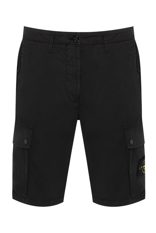 Stone Island skinny black bermuda cargo shorts with zip pockets 194625 - photo 1